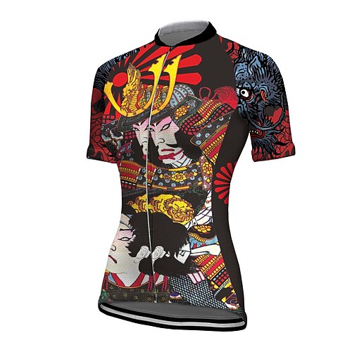 

21Grams Men's Cycling Jersey Short Sleeve Bike Top with 3 Rear Pockets Mountain Bike MTB Road Bike Cycling Breathable Quick Dry Moisture Wicking Reflective Strips Black Graphic Polyester Spandex