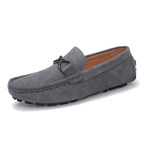 

Men's Loafers & Slip-Ons Moccasin Comfort Shoes Crib Shoes Casual Daily Office & Career Suede Black Blue Gray Fall Spring