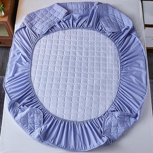 

Waterproof Bed Quilted Mattress Protector Bedspread Pad Cover Queen/King Size/Twin/Single Deep Pocket For Home Hotel Hospital Dorm Solid Soft Reusable Washable