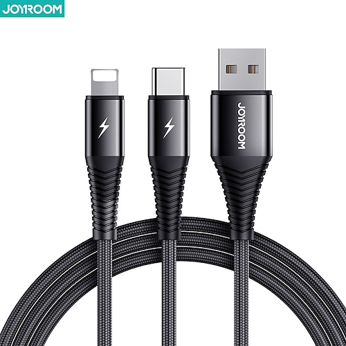 

Joyroom Multi Charging Cable 3.9ft USB A to USB C / Lightning 3 A Charging Cable Fast Charging High Data Transfer Nylon Braided Durable For iPad Samsung Xiaomi Phone Accessory