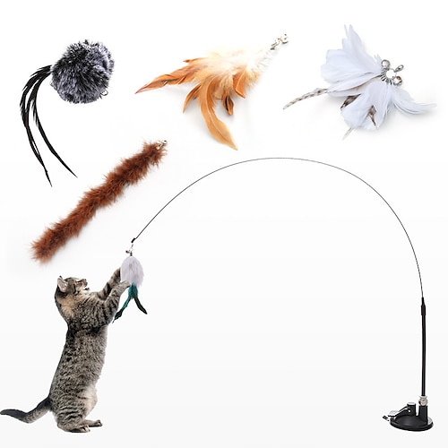 

Simulation Bird interactive Cat Toy Funny Feather Bird with Bell Cat Stick Toy for Kitten Playing Teaser Wand Toy Cat Supplies