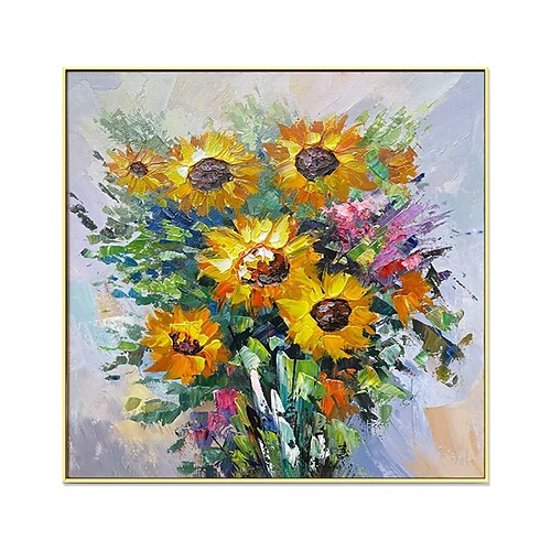 

Handmade Oil Painting Canvas Wall Art Decoration Modern Flowers Sunflower for Home Decor Rolled Frameless Unstretched Painting