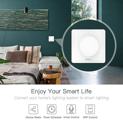 

WiFi Zigbee Smart Rotary Light Dimmer Switch Schedule Timer Brightness Memory Smart Life/Tuya APP Remote Control Works with Alexa Google Voice Assistants EU for Daily