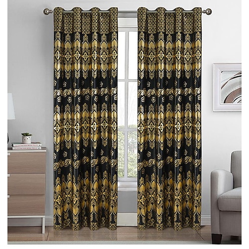 

1 Panel Hot Stamping Blackout Curtains Thermal Insulated Window Curtains for Bedroom,Grommet Window Treatment Curtain, Light Blocking Drapes for Living Room