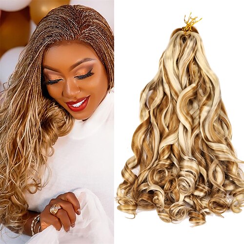 

24 Inch French Curls Braiding Hair Synthetic Messy Spain Curl Crochet Braids Hair Extension French Curl Loose Wave Hair Braids