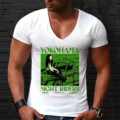 

Men's Unisex T shirt Tee Hot Stamping Graphic Prints Letter V Neck Street Casual Print Short Sleeve Tops Designer Simple Basic Casual White Black Light gray / Summer