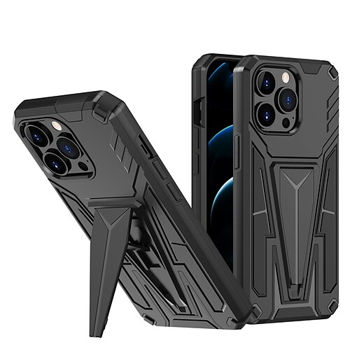 

Phone Case For Apple Back Cover iPhone 13 Pro Max 12 11 SE 2022 X XR XS Max 8 7 Portable with Stand Shockproof Lines / Waves Geometric Pattern TPU PC