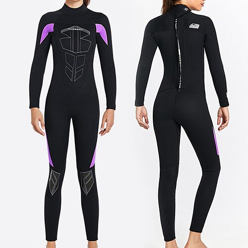 

Dive&Sail Women's Full Wetsuit 3mm SCR Neoprene Diving Suit Thermal Warm Windproof UPF50 High Elasticity Long Sleeve Full Body Back Zip Knee Pads - Swimming Diving Scuba Kayaking Patchwork Spring