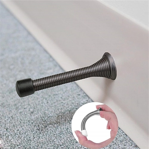 

Wetips Metal Door Stopper Spring Deurstopper Long Handle Window Stopper for Home Doorstop Spring Stop Floor Door Springs Stopper