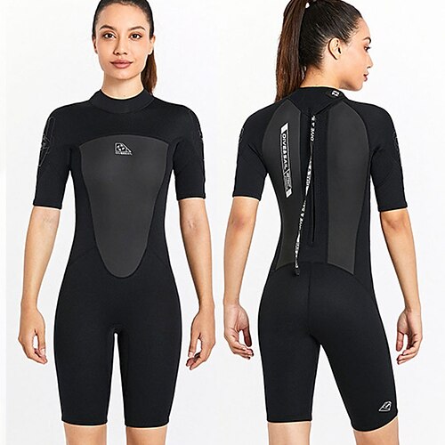 

Dive&Sail Women's Shorty Wetsuit 2mm SCR Neoprene Diving Suit Thermal Warm Windproof UPF50 High Elasticity Short Sleeve Full Body Back Zip - Swimming Diving Scuba Kayaking Patchwork Spring Summer