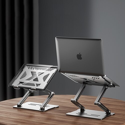 

Laptop Stand for Desk Adjustable Laptop Stand Metal Silicone Portable Foldable Adjustable Laptop Holder Compatible with Kindle Fire iPad Pro MacBook Air Pro 9 to 15.6 inch 17 inch