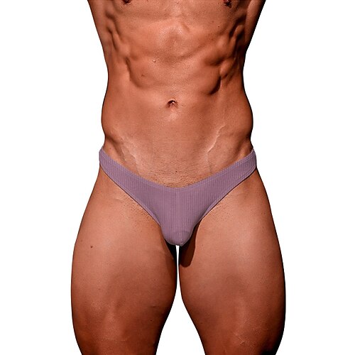 

Men's Basic Panties G-string Underwear 1 PC Underwear Fashion Simple Sexy Basic Pure Color Cotton Mid Waist Touch of Sensation Comfort Lake blue Green Blue M L XL