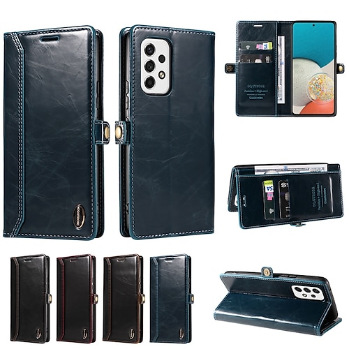 

Phone Case For Samsung Galaxy Wallet Card A73 A53 A33 A72 A52 A42 A71 Galaxy A22 5G Samsung A13 5G Wallet with Stand Card Holder Slots Solid Colored PU Leather