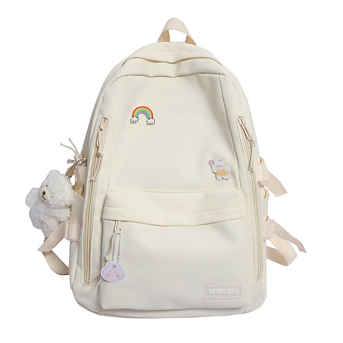 

QINGxun Backpack Sport Solid Color Women Backpack Female Canvas Waterproof School Bag Korean Ins School Bags for Teenage Girls Bookbag 21.3 inch