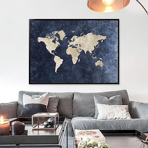 

1 Panel Map Prints Posters/Picture Abstract Map Modern Wall Art Wall Hanging Gift Home Decoration Rolled Canvas No Frame Unframed Unstretched Multiple Size