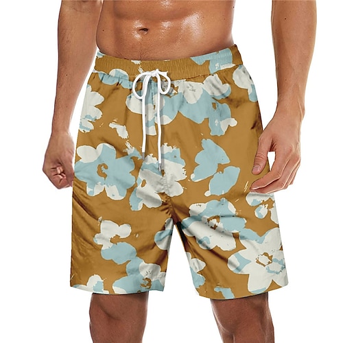 

Men's Swim Trunks Swim Shorts Quick Dry Board Shorts Bathing Suit with Pockets Drawstring Swimming Surfing Beach Water Sports Floral Printed Spring Summer