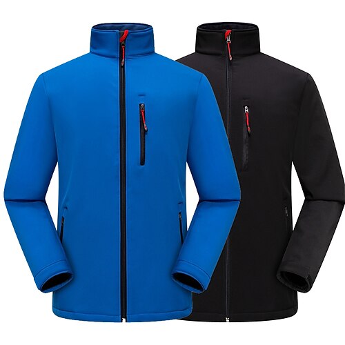 

Men's Hiking Softshell Jacket Waterproof Hiking Jacket Hiking Fleece Jacket Winter Outdoor Thermal Warm Waterproof Windproof Warm Winter Jacket Top Single Slider Fishing Climbing Camping / Hiking