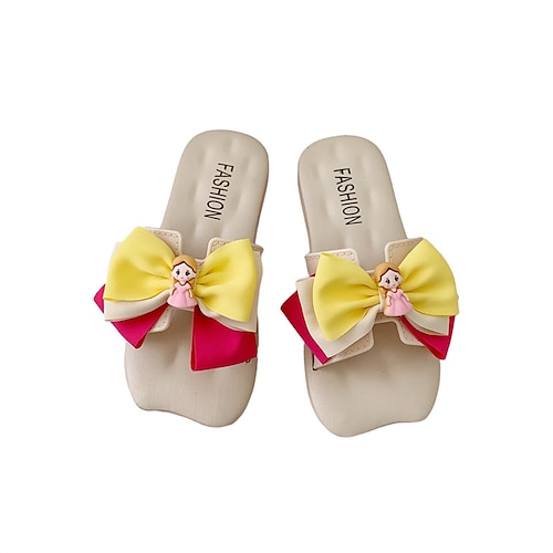 

Girls' Slippers Flip-Flops Casual Daily PVC Waterproof Fast Dry Water Resistant Slippers Little Kids(4-7ys) Casual Daily Indoor Outdoor Play Yellow Red Spring Summer