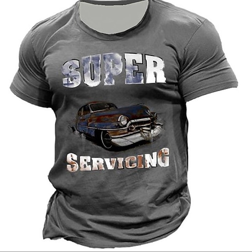 

Men's Unisex T shirt Tee 3D Print Graphic Prints Letter Crew Neck Street Daily Print Short Sleeve Tops Designer Casual Vintage Big and Tall Black Gray Army Green / Summer / Summer