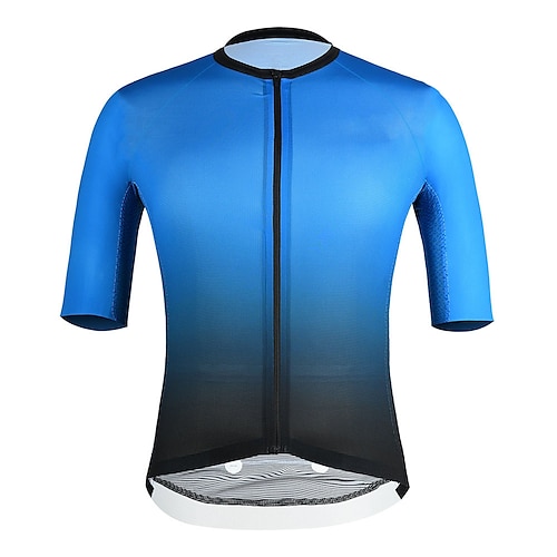

21Grams Men's Cycling Jersey Short Sleeve Bike Top with 3 Rear Pockets Mountain Bike MTB Road Bike Cycling Breathable Quick Dry Moisture Wicking Reflective Strips Red Blue Gradient Polyester Spandex