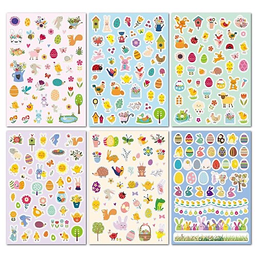 

12pcs Flower Animal Stickers for School Office Student Waterproof Self-adhesive Cartoon for Women Men Girls