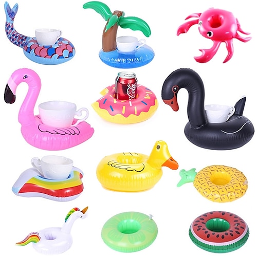 

Flamingo Cup Holder Swimming Pool Toys For Baby Kids Pool Drink Holder Inflatable Donut Float Toy Pool Game Party Accessories