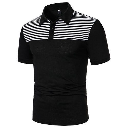 

Men's Collar Polo Shirt Shirt Golf Shirt Dress Shirt Casual Shirt Curve Waves Geometry Button Down Collar Gray Black Print Outdoor Casual Short Sleeve Color Block Button-Down Clothing Apparel Fashion