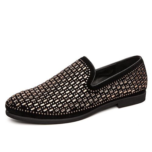 

Homens Mocassins e Slip-Ons Casual Clássico Diário Escritório e Carreira Couro Ecológico Preto Dourado Branco Primavera Verão