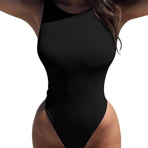 

Women's Sexy High Neck Sleeveless Bodysuit Basic Top Bodysuit Jumpsuit