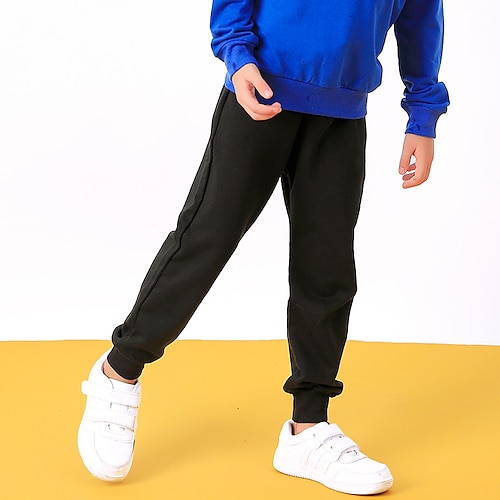 

Kids Boys Pants Black Gray Solid Colored Fall Summer Active Casual 3-10 Years