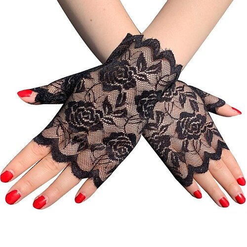 

Women's Fingerless Gloves Lace Gloves Wedding Party Evening Gift Polyester Simple Bridal Gloves Sexy 1 Pair