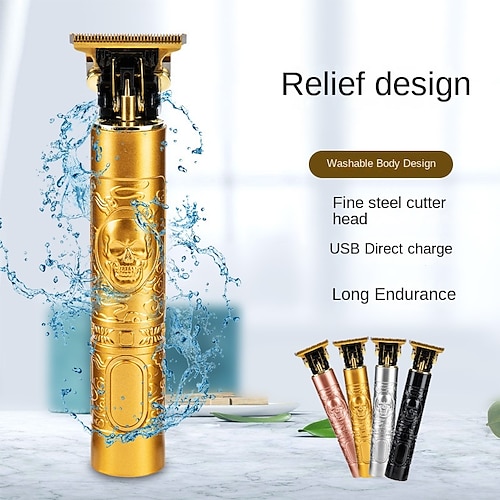 

USB Vintage T9 0mm Electric Hair Trimmer For Man Cordless Clippers Professional Beard Hair Cutting Machine Barber Rechargeable