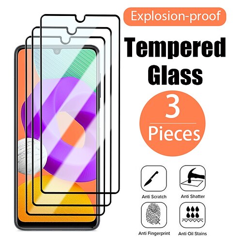 

[3 Pack] Phone Screen Protector For Samsung A32 A12 A51 A72 A52 A42 A21s Tempered Glass High Definition (HD) 9H Hardness Explosion Proof Privacy Screen Protectors Scratch Proof Anti-Fingerprint Phone