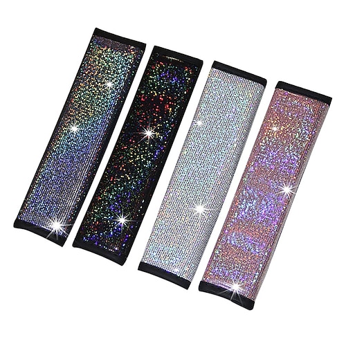 

Car Seat Belt Cover Shoulder Protection Cushion Protector Safety Belts Universal Color Rhinestones Decor Seat Belt Cover