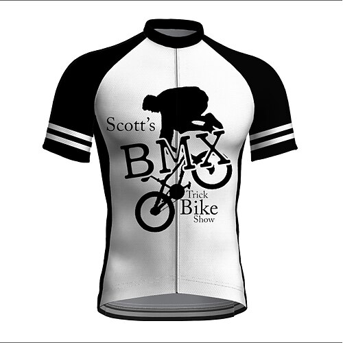 

21Grams Men's Cycling Jersey Short Sleeve Bike Jacket Tracksuit Jersey with 3 Rear Pockets Mountain Bike MTB Road Bike Cycling Cycling Breathable Quick Dry Reflective Strips Black White Graphic Animal