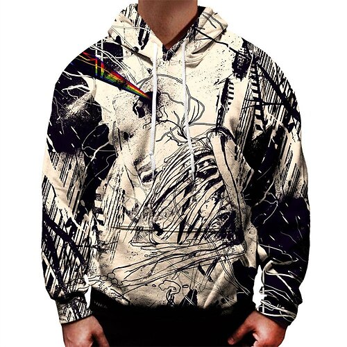 

Men's Unisex Pullover Hoodie Sweatshirt Abstract Graphic Prints Print Daily Sports 3D Print Designer Casual Hoodies Sweatshirts White