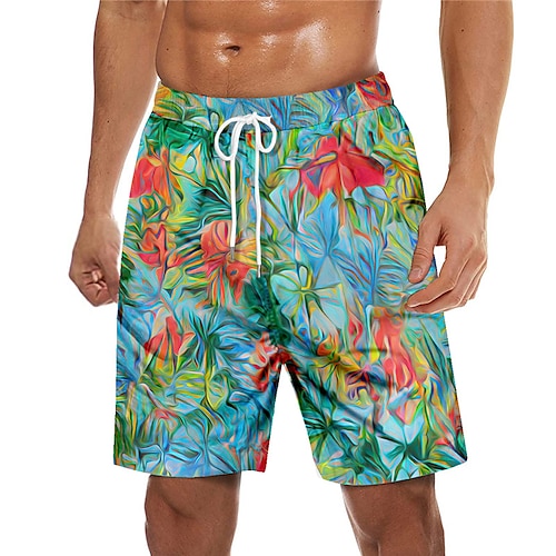 

Men's Swim Trunks Swim Shorts Quick Dry Board Shorts Bathing Suit with Pockets Drawstring Swimming Surfing Beach Water Sports Tropical Printed Spring Summer