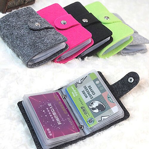 

24 Card Slots Women Credit Card Wallet Fashion Cute 24 Bits Cards Holder Felt Candy Color Korean Wallet for Cards Card Holder