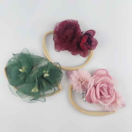 

3 Pieces Baby Girls' Active / Sweet Daily Floral Floral Style Polyester Hair Accessories Rainbow Kid onesize