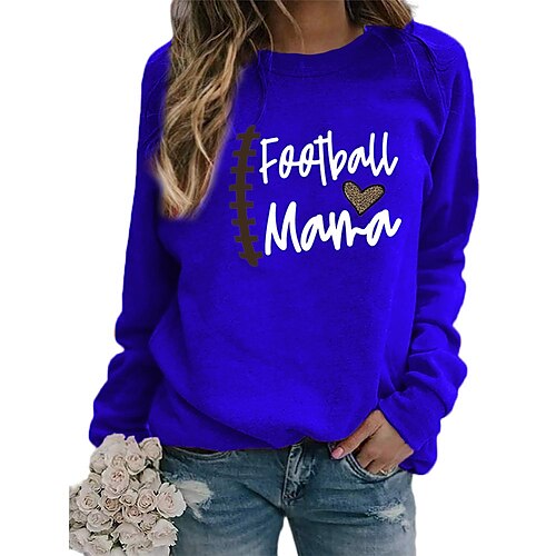 

Women's Sweatshirt Pullover Heart Leopard Text Print Crew Neck Daily Sports Hot Stamping Active Streetwear Hoodies Sweatshirts Green White Black