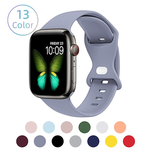 

Sport Bands Compatible with Apple Watch Band 38mm 40mm 41mm 42mm 44mm 45mm 49mm S L for Women/Men Waterproof Soft Silicone Replacement Strap Accessories for iWatch Bands series 8/7/6/5/4/3/2/1/SE