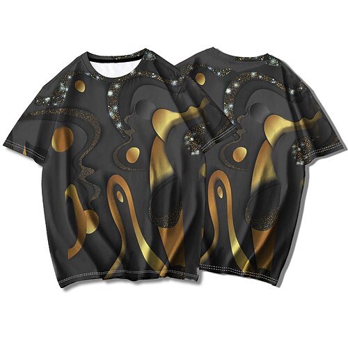 

Men's T shirt Tee 3D Print Graphic Patterned Crew Neck Street Casual Print Short Sleeve Tops Basic Fashion Classic Comfortable Black / Summer