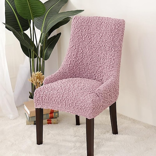 

Stretch Armless Wingback Chair Cover Grey White Dinning Chair Cover Slipcover Protector Cover for Dining Room Banquet Home Decor Machine Washable