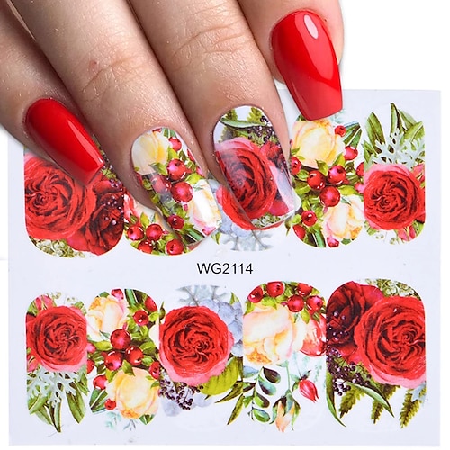 

30pcs Stickers For Nails Rose Flowers Designs Sliders Nail Art Decorations Manicure Water Decals Polish Transfer Foils Tip TRWG-1