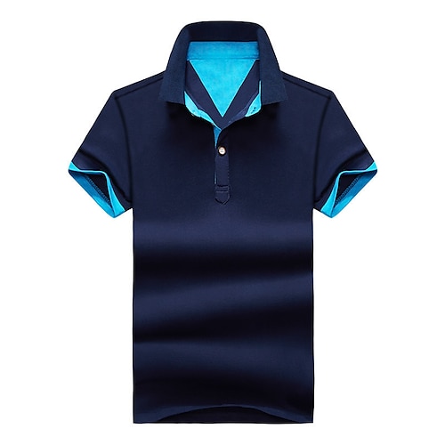 

Men's Collar Polo Shirt Golf Shirt Color Block Turndown Black / White Black / Gray Sea Blue Dusty Blue Gray Outdoor Casual Short Sleeve Button-Down Clothing Apparel Fashion Casual Comfortable