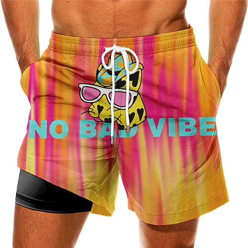 

Men's Swim Trunks Swim Shorts Quick Dry Board Shorts Bathing Suit Compression Liner with Pockets Drawstring Swimming Surfing Beach Water Sports Gradient Printed Spring Summer