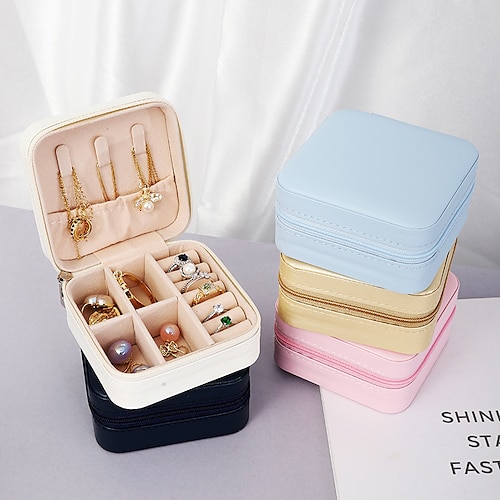 

Korean Jewelry Storage Box Small Ring Earring Jewelry Box Travel Portable Jewelry Box