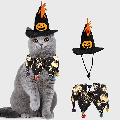

New Festival Hat Scarf Set Skull Pattern Cat Cape Hat Set Decorations