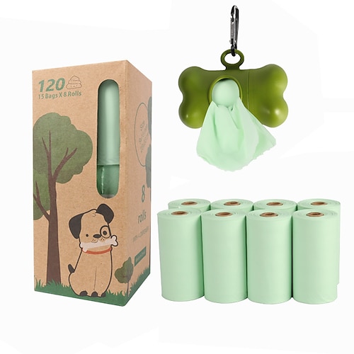 

8 Rolls Of Solid Color Biodegradable Pet Garbage Bags Cornstarch Pla Compostable Poop Bag Dog Poop Bag