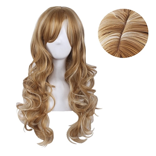 

Popular Blonde Long Curly Hair Stage Performance Wig Cos Anime Female Hair